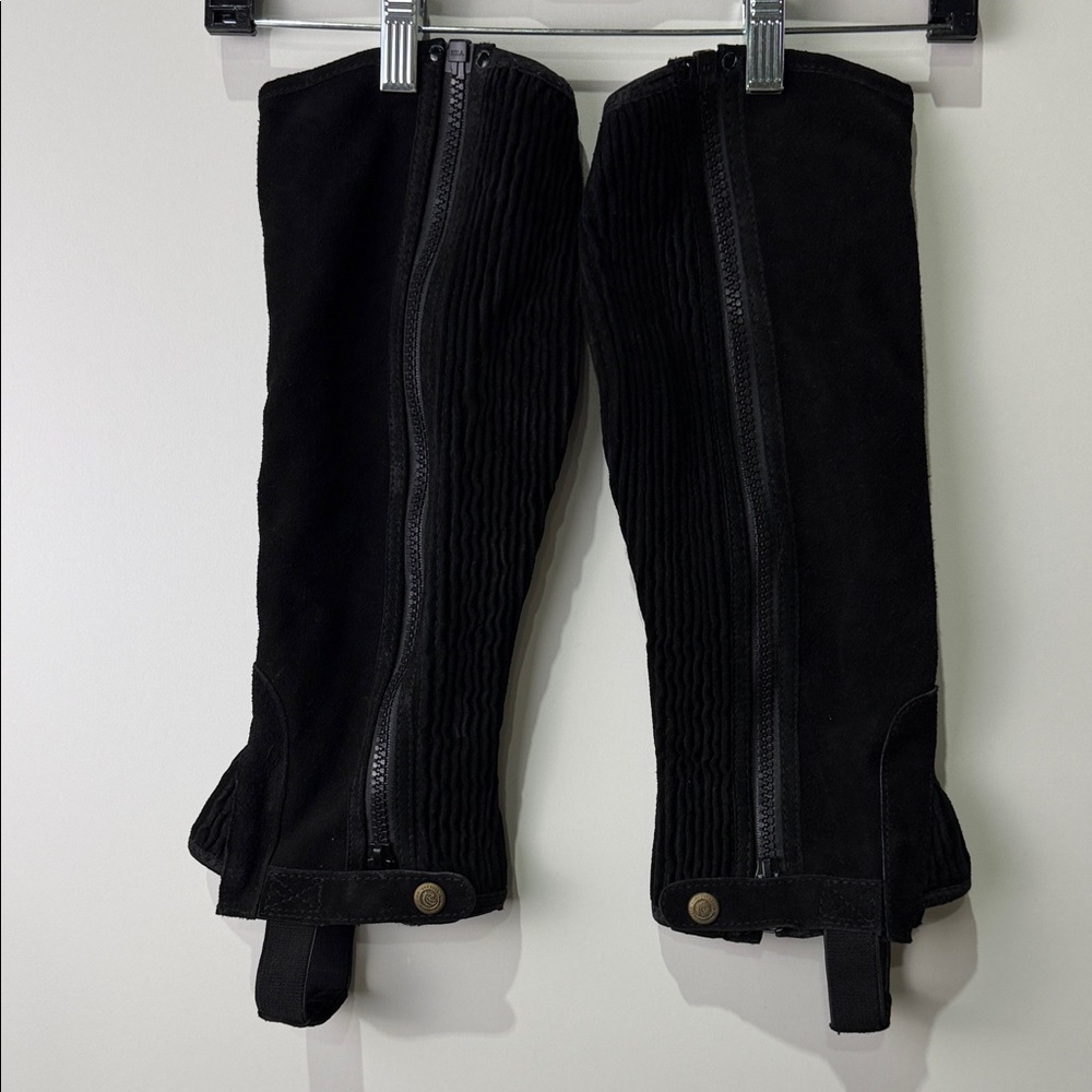 Perris Half Chaps M Black Suede Riding Chaps